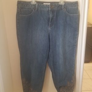 Capri Jean's with floral embroidery